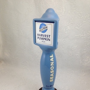 Blue Moon Tap Handle for Their Seasonal Ales 10 Inch Blue Ceramic with Changeable Face 02817 image 1
