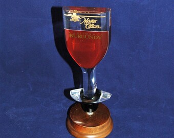 Tap Handle for Master Cellars California Burgundy Wine Acrylic Glass Shaped 7 1/2 Inches Tall     02707