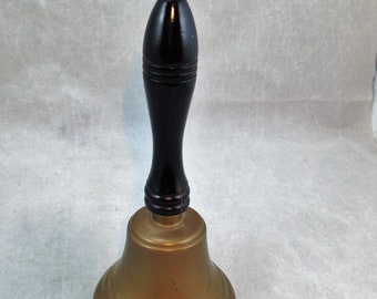 Solid Brass Wooden Handle School Dinner Hand Bell Hand bell 16cm Reception Bell