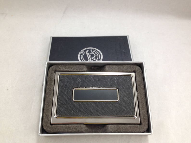 Business Card Case From Things Remembered NIB Chrome With Etsy
