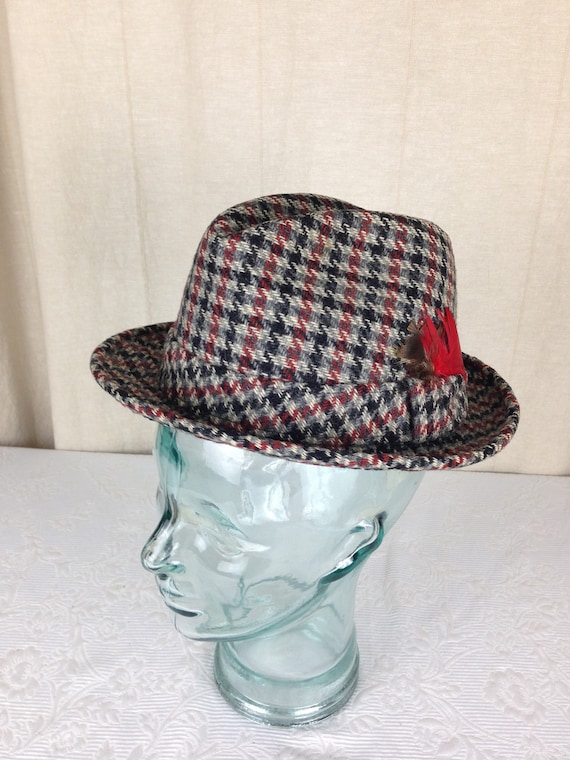 Vintage Dobbs Harris Tweed Wool Grey, Black, White and 