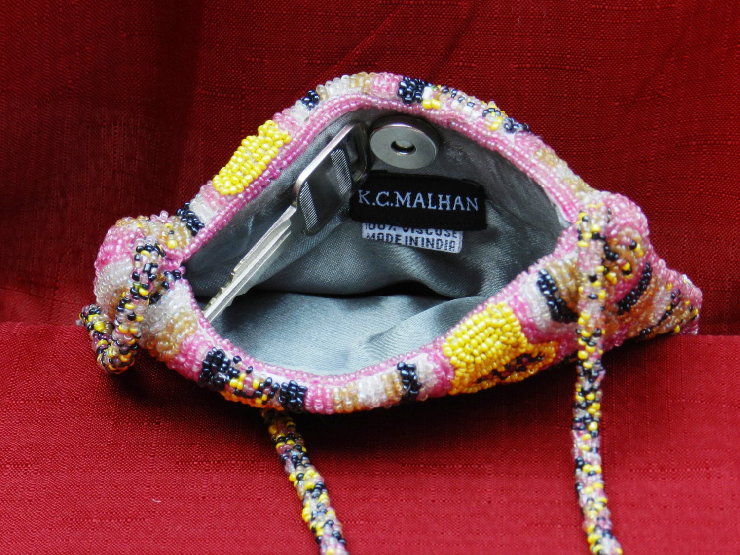 Vintage K. C. Malhan Multi colored Beaded Purse 02739 Etsy