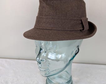 Vintage Pendleton Fedora 100% Wool Brown Size 6 7/8     04547
