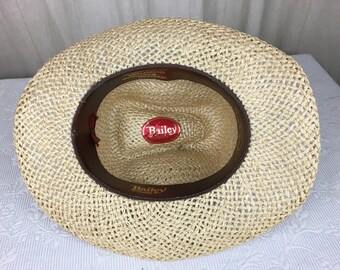 Bailey Cowboy Hat Women OS Natural Straw U-Rollit New West Open Weave Western New West Straw Hat Cowboy Bailey U-Rollit Woven Band NEW | eBay main image 3