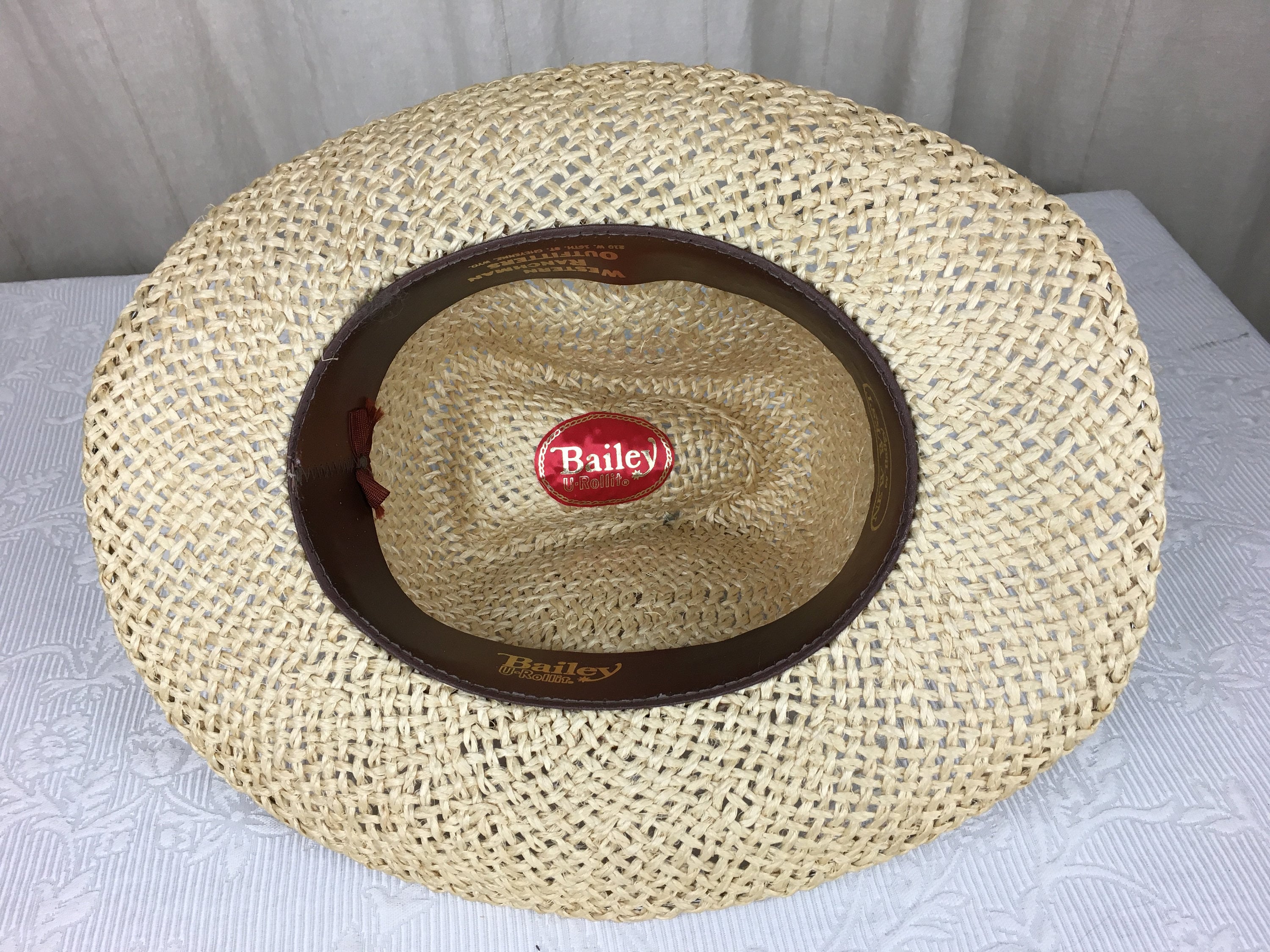 Bailey U-Rollit New West Vintage Straw Hat Vintage New West By Bailey U-Rollit Stiff Woven Straw Cowboy  main image 3