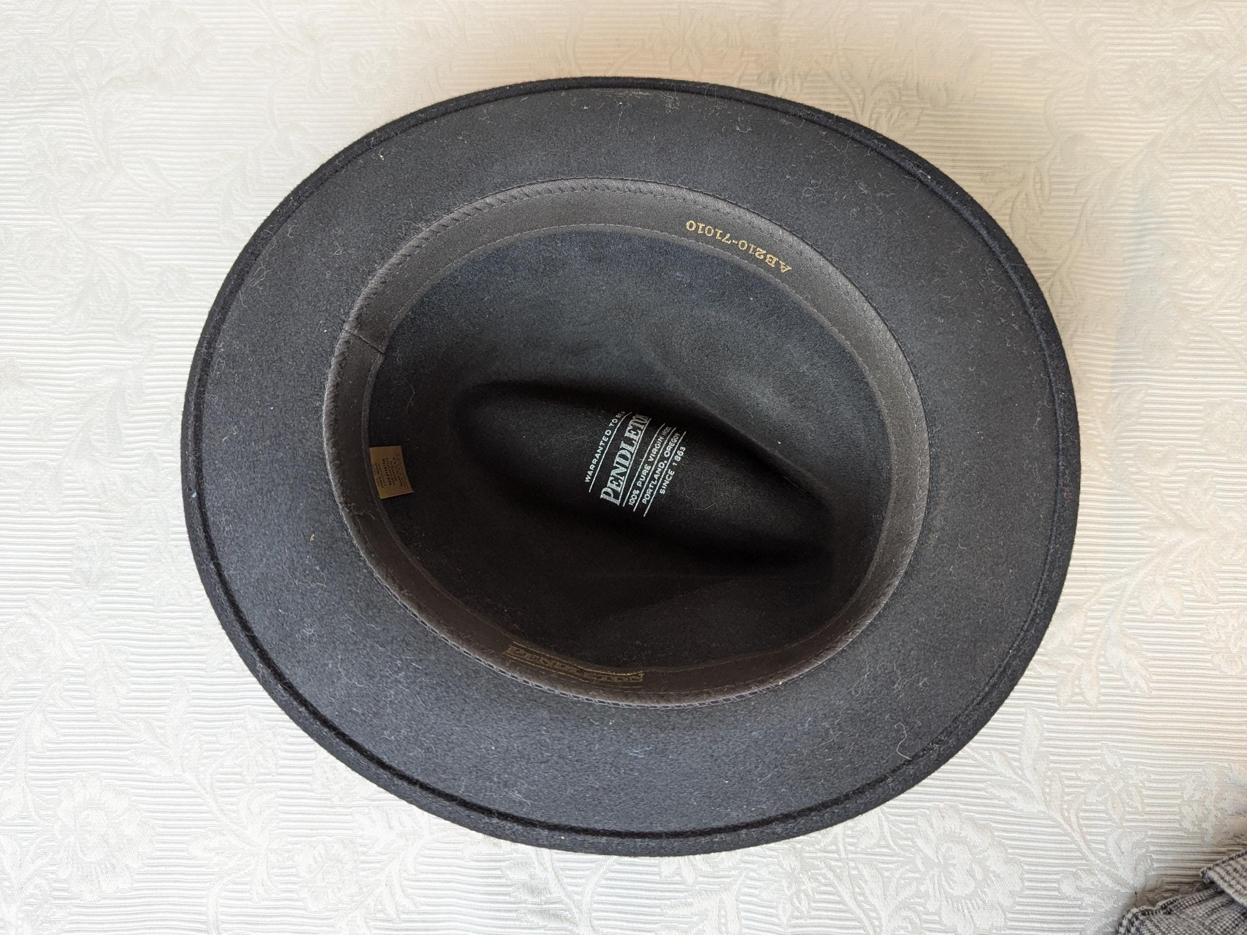 Vintage Pendleton Classic Black Wool Felt Fedora W/ Feathers  display picture 1