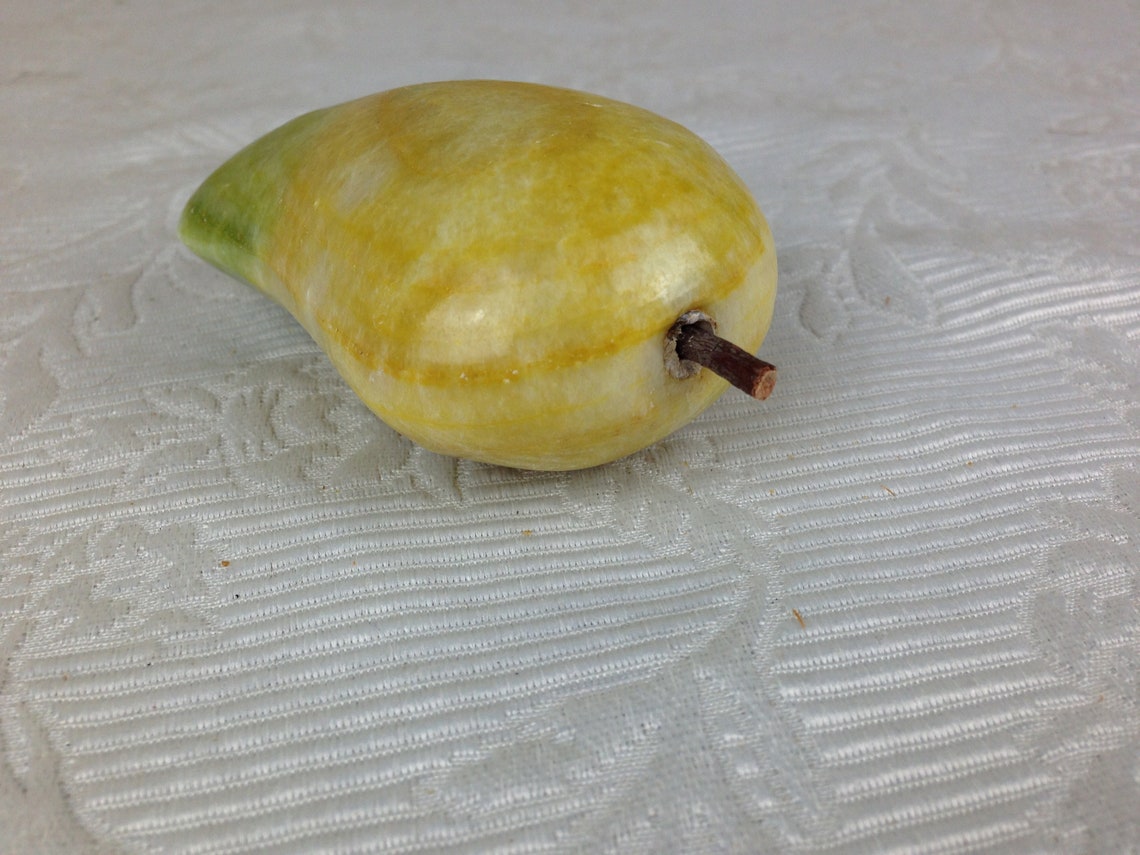 Antique Carved Mango Stone Fruit 3 3/8 Inches Long 03316 Etsy