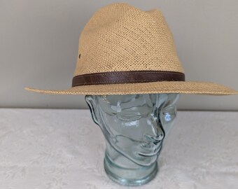 Vintage Bailey U-Rollit Cowboy Hat Beige Velour with Brown 