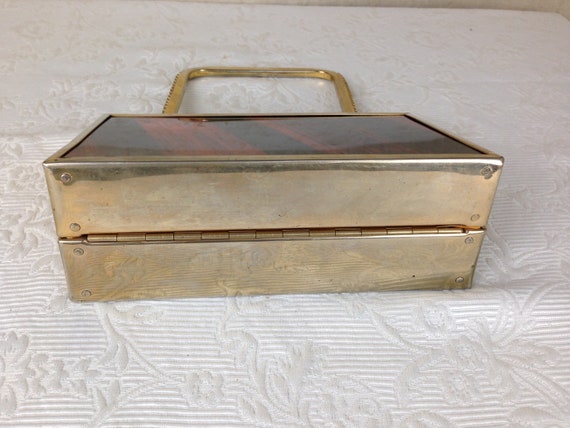Vintage Tyrolean Brass and Lucite Purse with Oran… - image 9