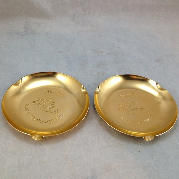 Pair of Pressed Aluminum Ashtrays from the Europa Shipping Company for Sud-Centro America    02325