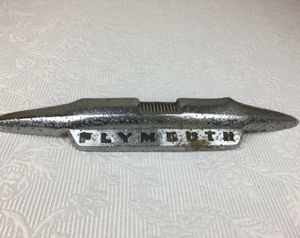 1955 Plymouth Hood Emblem Well Used and Needs Restoration Original Univex PT-1599496   04066