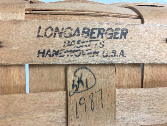 ヴィンテージ ロンガバーガー バスケット 10 x 6 1/4 インチ、高さ 3 1