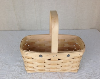 ヴィンテージ LONGABERGER 大型バスケット、アクアブルーまたはスカイ