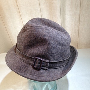 Vintage Pendleton Wool Brown and Brown Speckled Bucket Style Fedora Size 7 02565 image 2