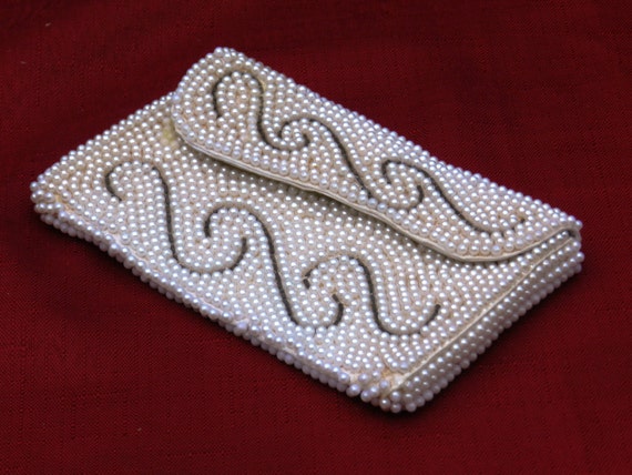 Vintage Small Beaded Clutch Purse by Bags by Susa… - image 1
