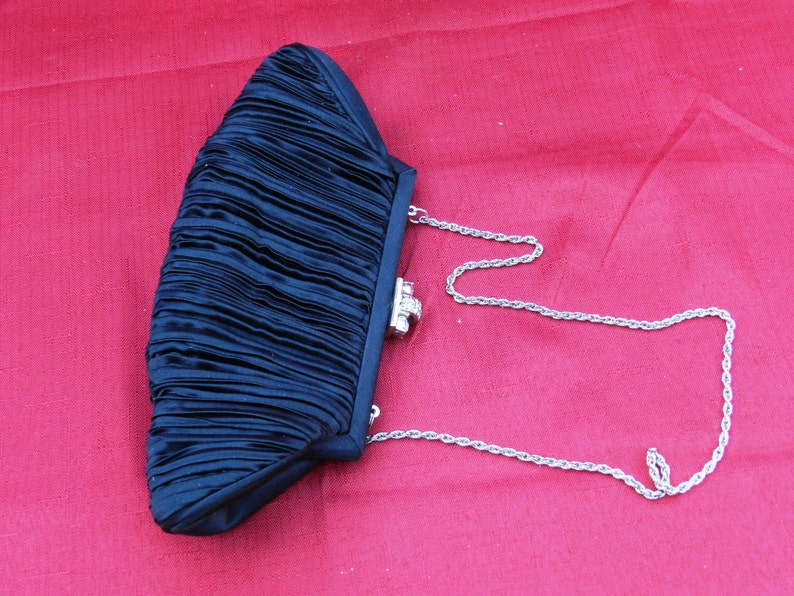 White House Black Market Black Satin Evening Handbag 02762 Etsy