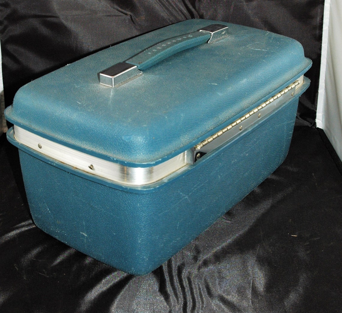Vintage Samsonite Saturn Train Case Blue With Makeup Tray and Etsy