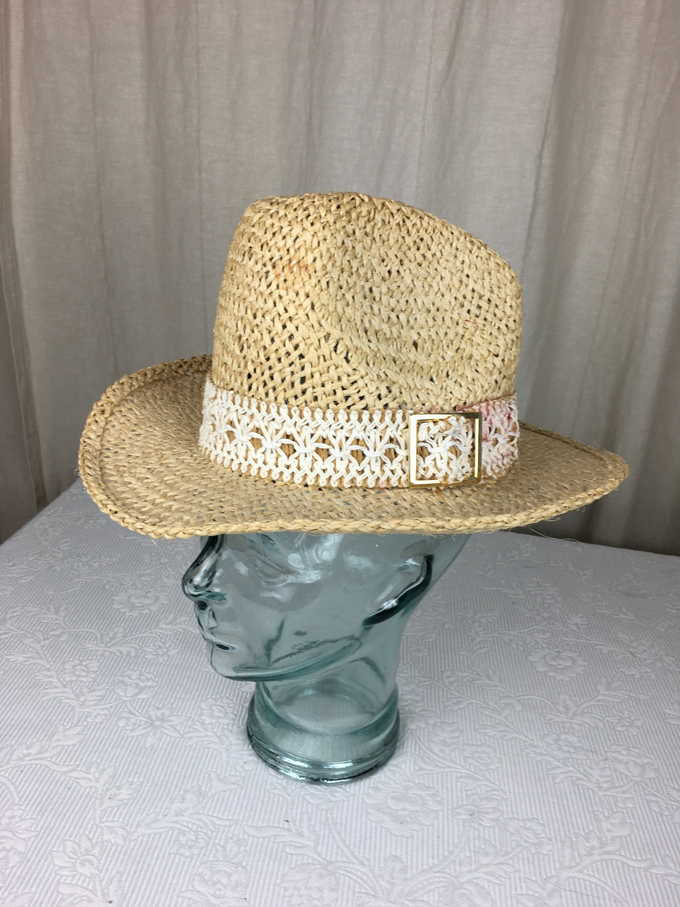 Bailey U-Rollit New West Vintage Straw Hat Vintage New West By Bailey U-Rollit Stiff Woven Straw Cowboy  main image 4