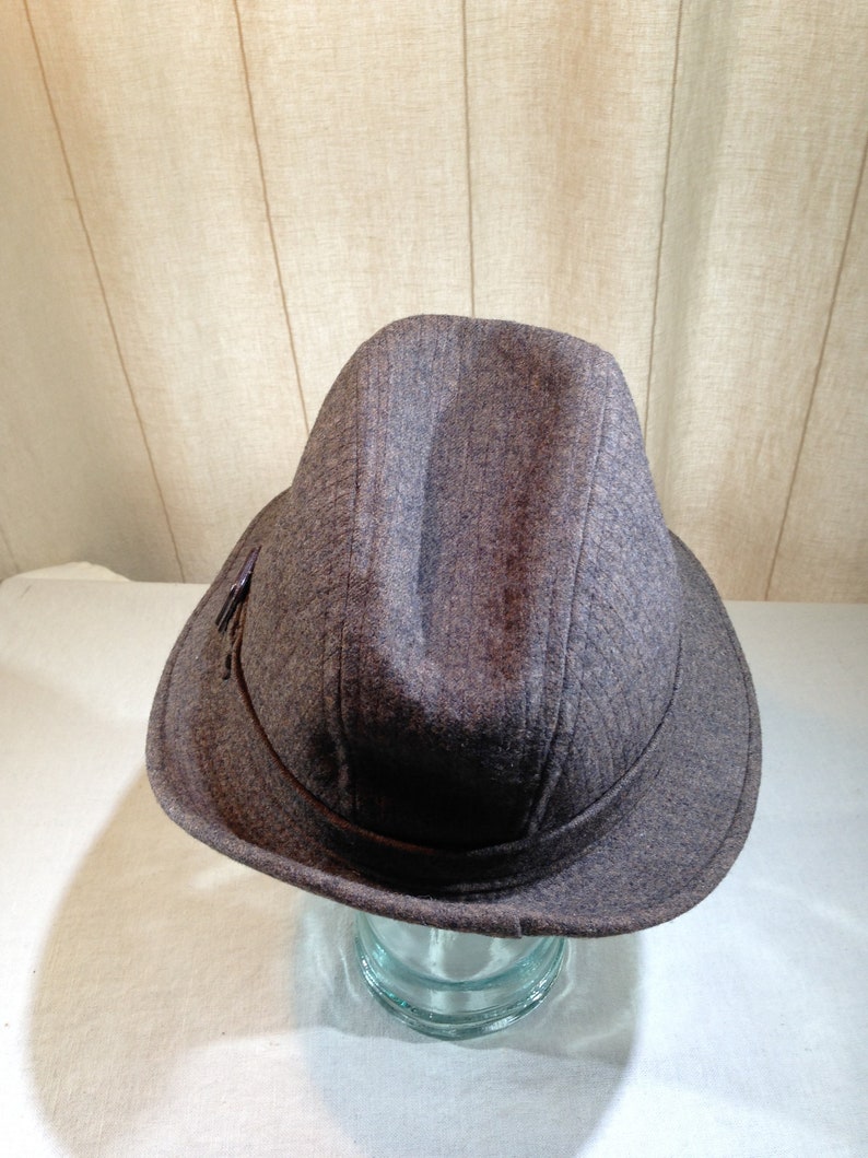 Vintage Pendleton Wool Brown and Brown Speckled Bucket Style Fedora Size 7 02565 image 3