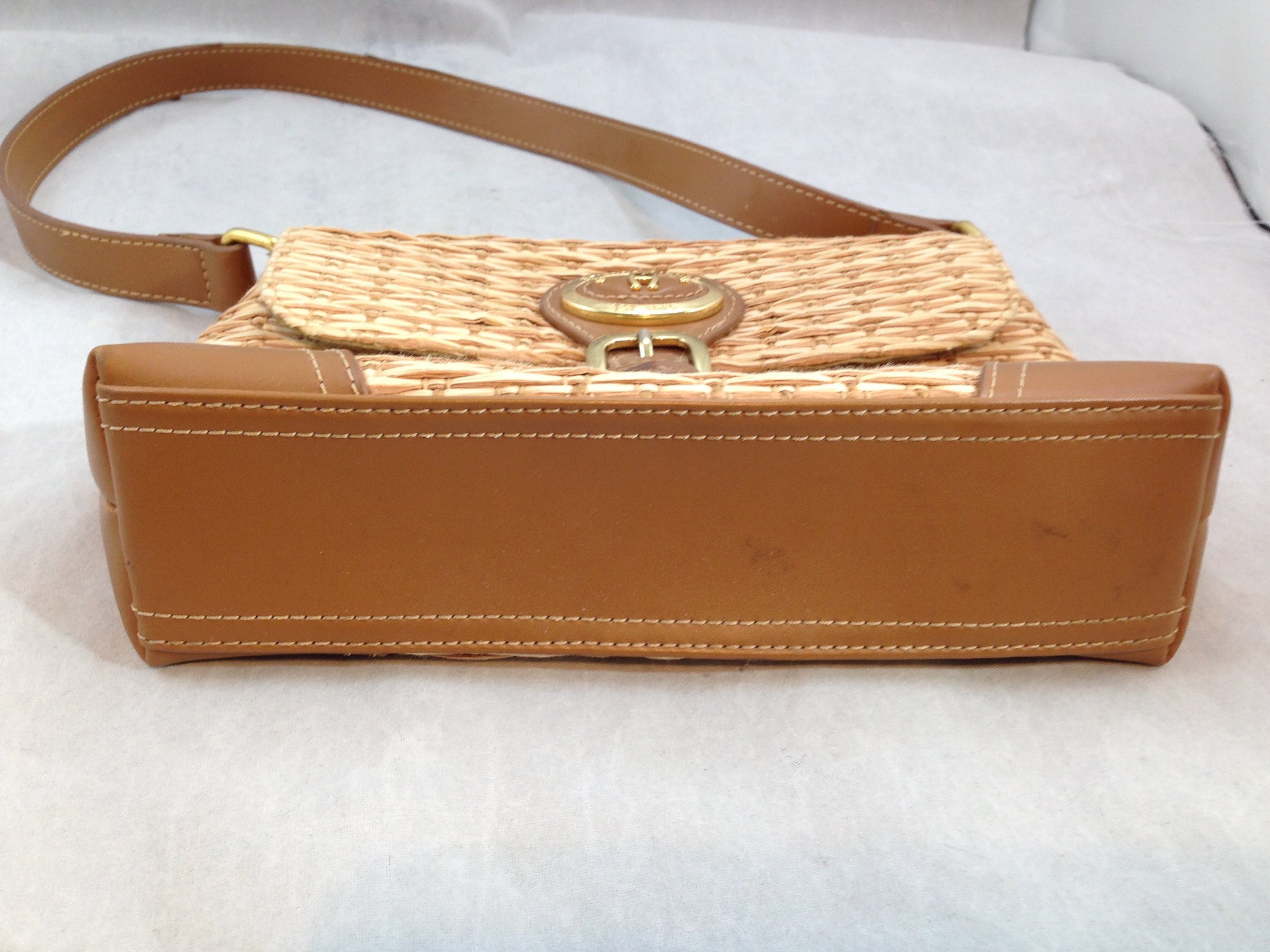 Vintage Etienne Aigner Purse Woven Straw Fabric and Paper Etsy