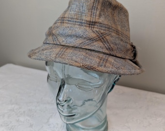Vintage Pendleton Fedora 100% Wool Speckled Blue and Brown Patterned Size 6 7/8 04644