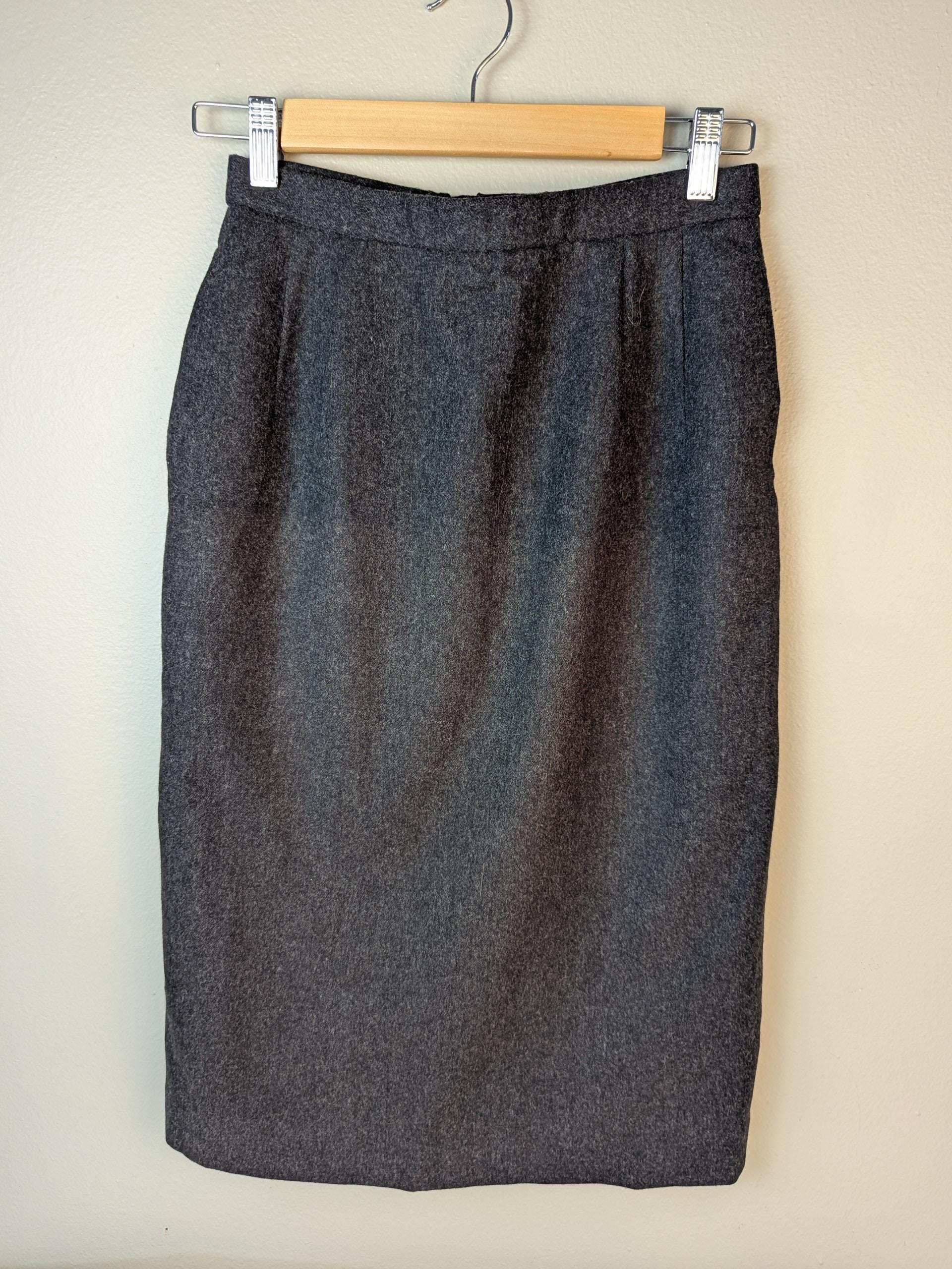 Jupe Crayon Pendleton Laine Grise – Taille 12, Doublée, Poches, Vintage