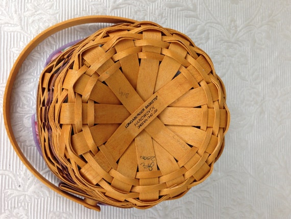 Vintage Longaberger 'morning Glory' Basket 7 1/2 Inch With Swing
