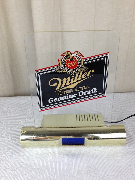 Vintage Miller High Life Beer Light With Digital Clock Register
