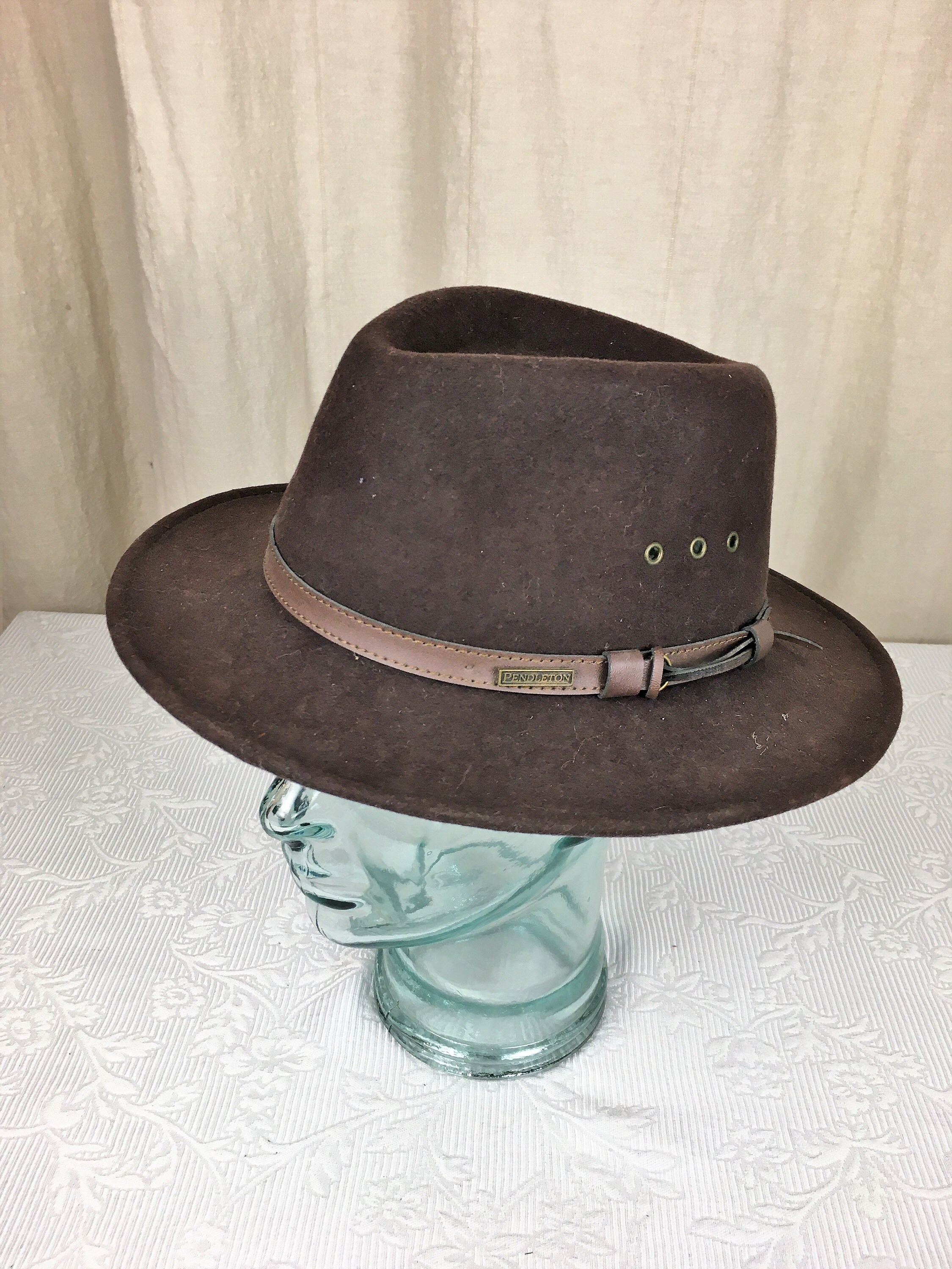 Vintage Brown Pendleton Fedora 100 