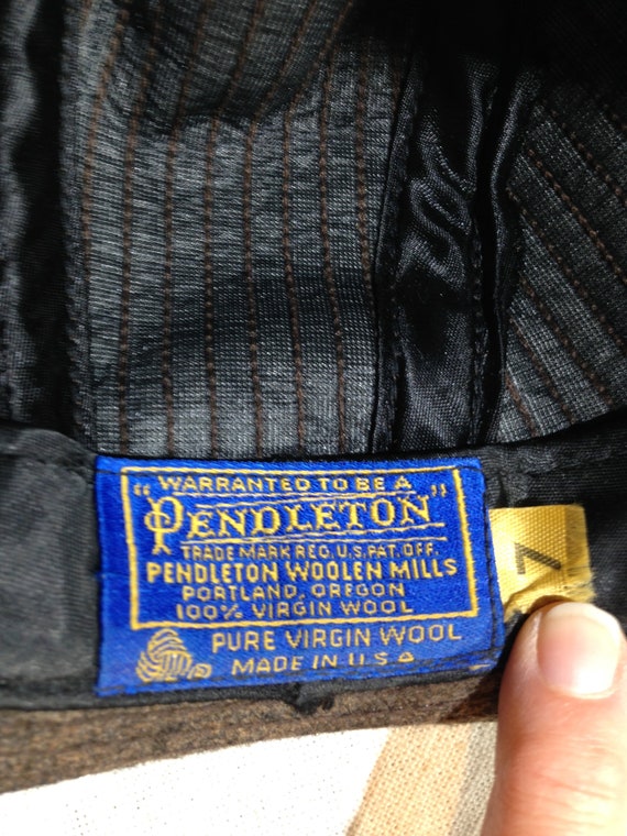 Vintage Pendleton Wool Brown and Brown Speckled B… - image 6
