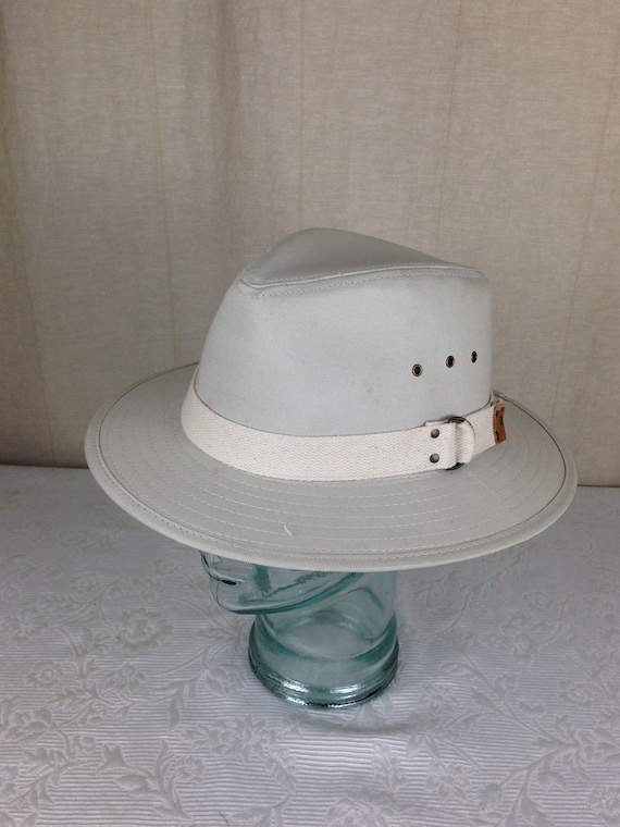 Beige Wide Brim Fedora Hat With 