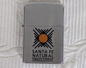 Vintage Zippo Lighter for Santa Fe Natural Tobacco Co. Silver Color  Flint Works    04544