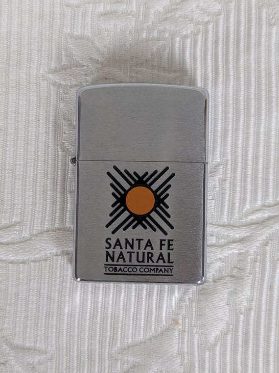 santa fe natural tobacco Vintage Zippo Lighter for Santa Fe Natural Tobacco Co. Silver Color Flint  Works 04544