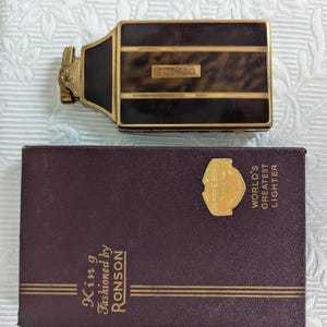 Vintage Ronson King Cigarette Case with Attached Lighter in Original Packaging  04535
