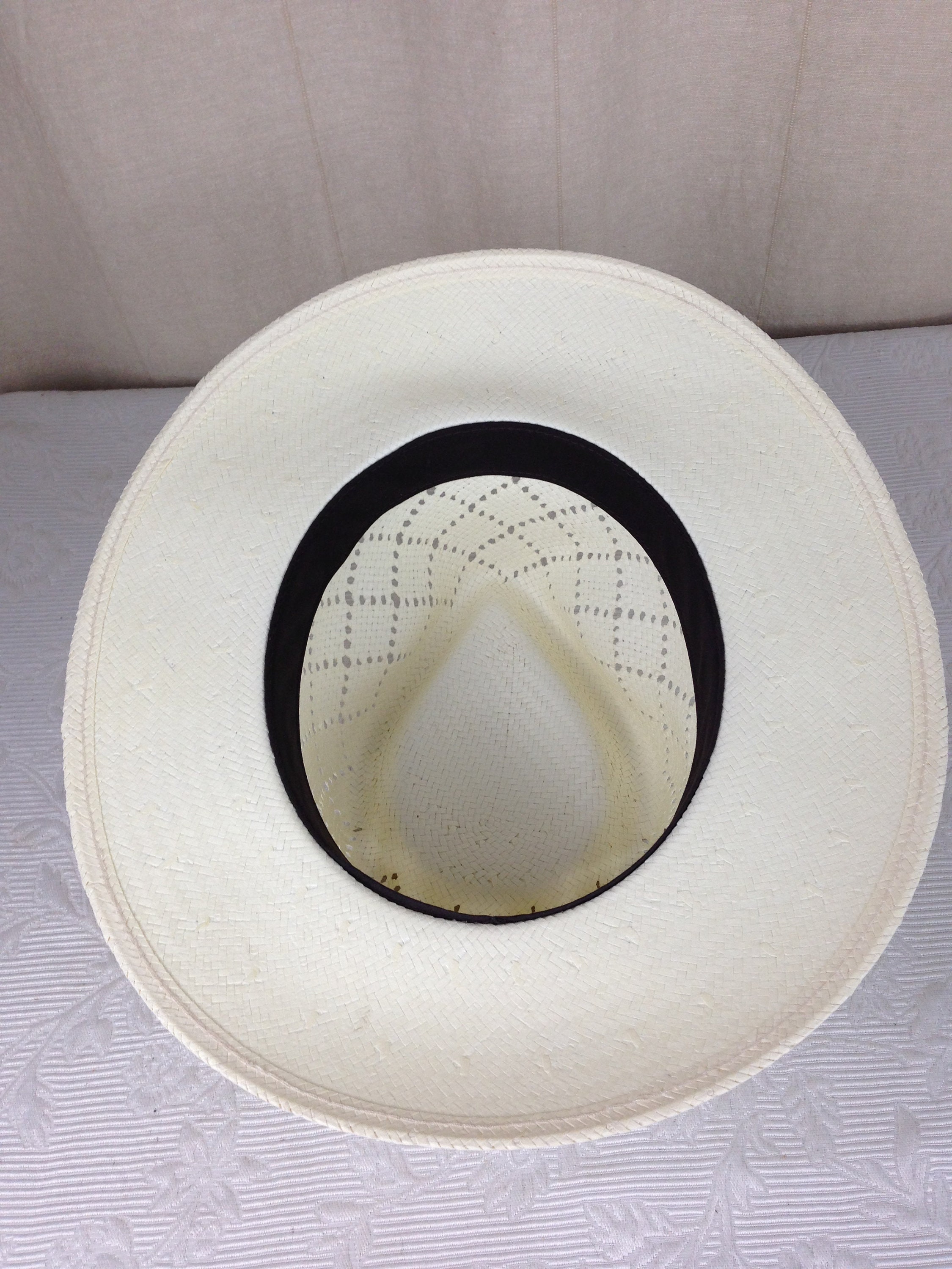 Paul Fredrick Palm Straw and Leather Sun Hat Vintage-style hot-weather attire for summer main image 4