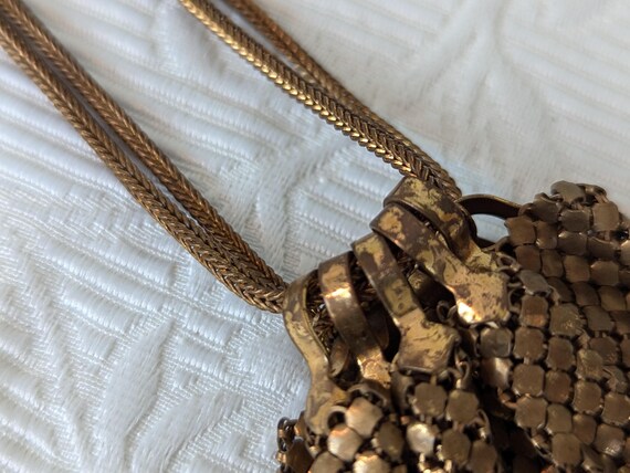 Vintage Gold Mesh Soft Bucket Drawstring Style Ha… - image 7