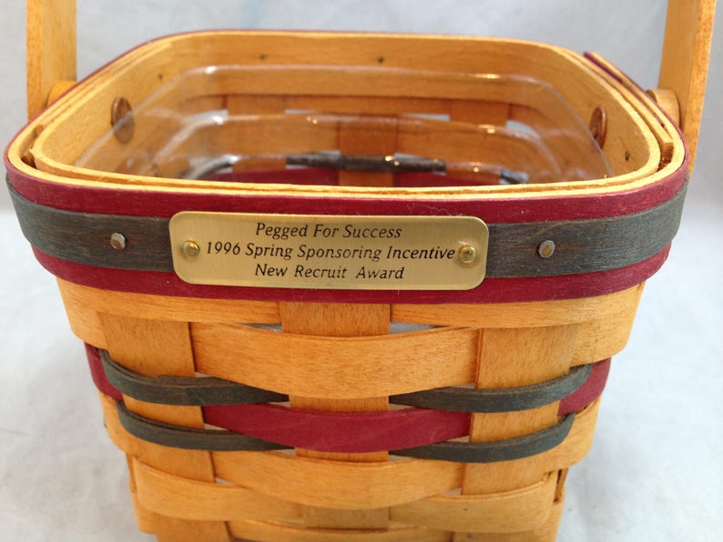 1996 Longaberger Basket 5 by 5 Inches Square 'pegged for Etsy Sweden