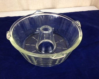 Vintage Glasbake Glass Bundt/Angel Food Cake Baking Pan Model 252   05113