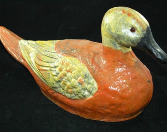 Vintage Sears Roebuck and Co. Paper  Duck Decoy J.C.Higgins Style 16 by 7 1/2 Inches with Glass Eyes    03830