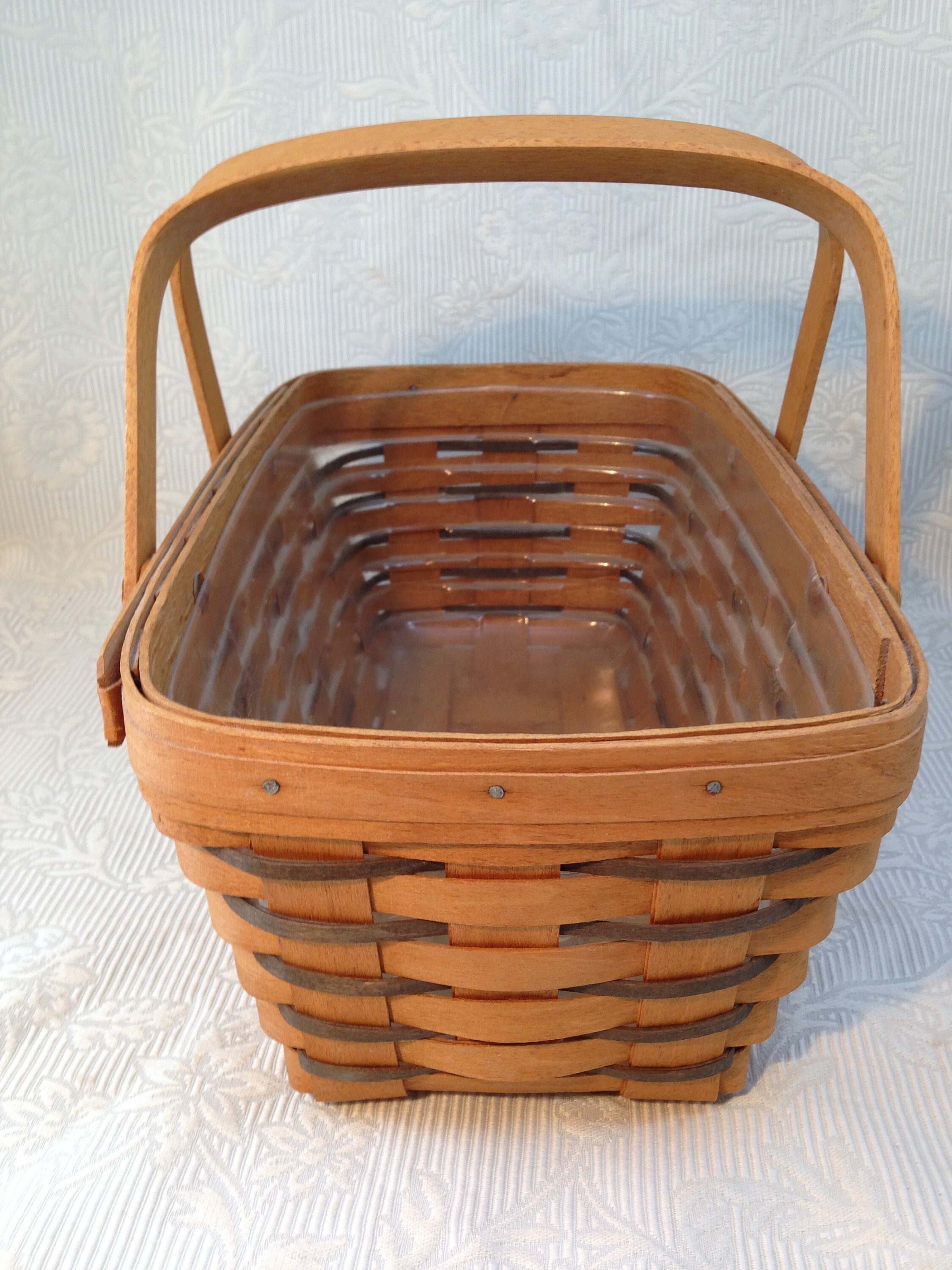 Set of 2 Longaberger Bayberry Baskets With Handles, 9 X 4 1/4 and 6 7/8 X 5  1/4 