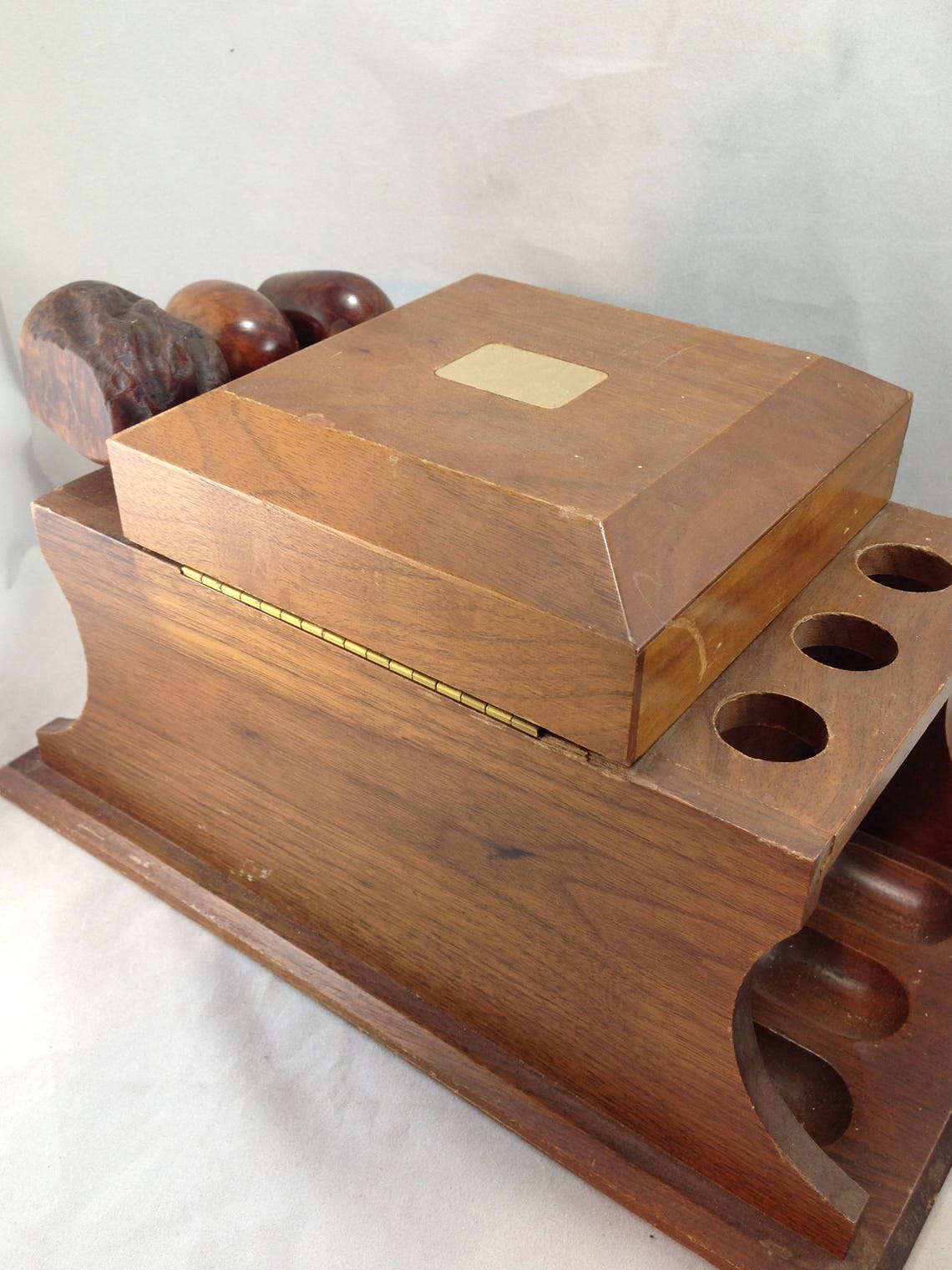 Vintage 6 Pipe Decatur Pipe Rack With Humidor and 6 Assorted | Etsy