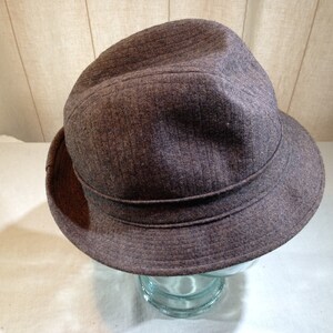 Vintage Pendleton Wool Brown and Brown Speckled Bucket Style Fedora Size 7 02565 image 4