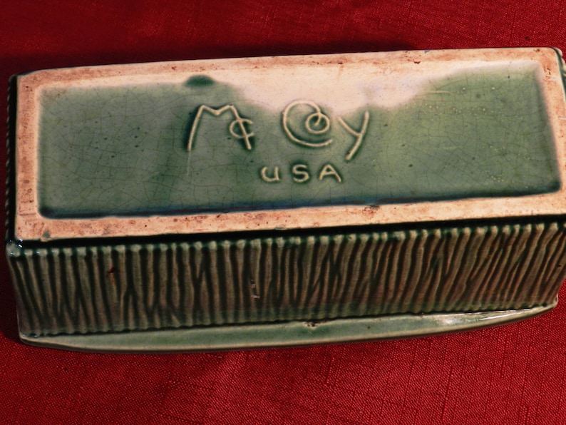 Vintage McCoy Green Rectangle Planter 03101 Etsy