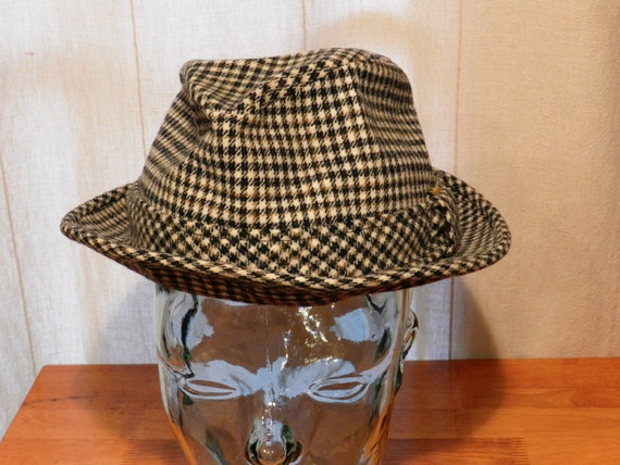 Vintage Pendleton Black and white Houndstooth Fed… - image 2