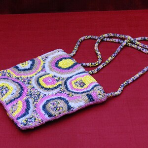 Monedero vintage de cuentas multicolor de K. C. Malhan 04703