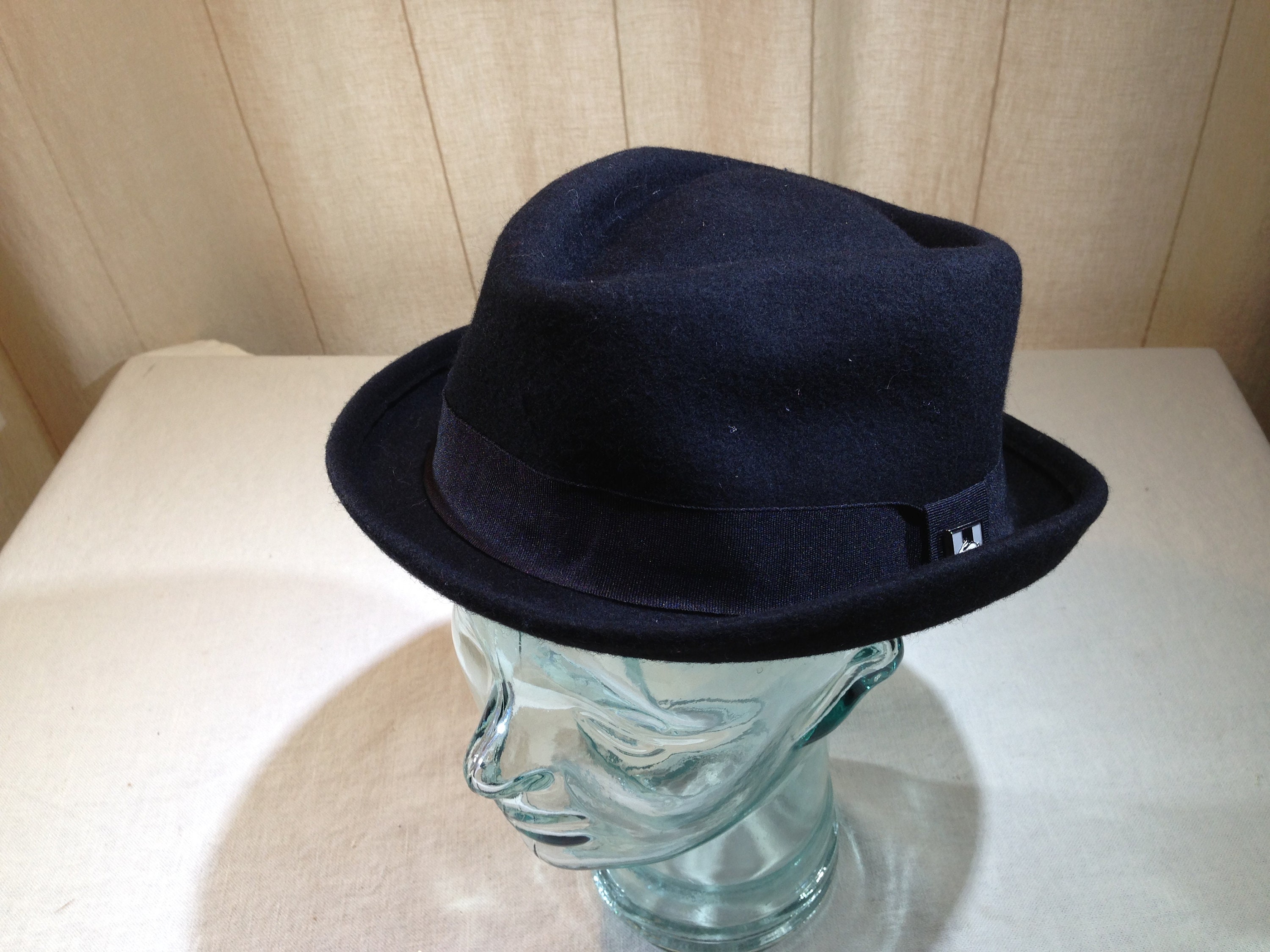 Vintage Black Pork Pie Style Hat From Peter Grimm Co. True