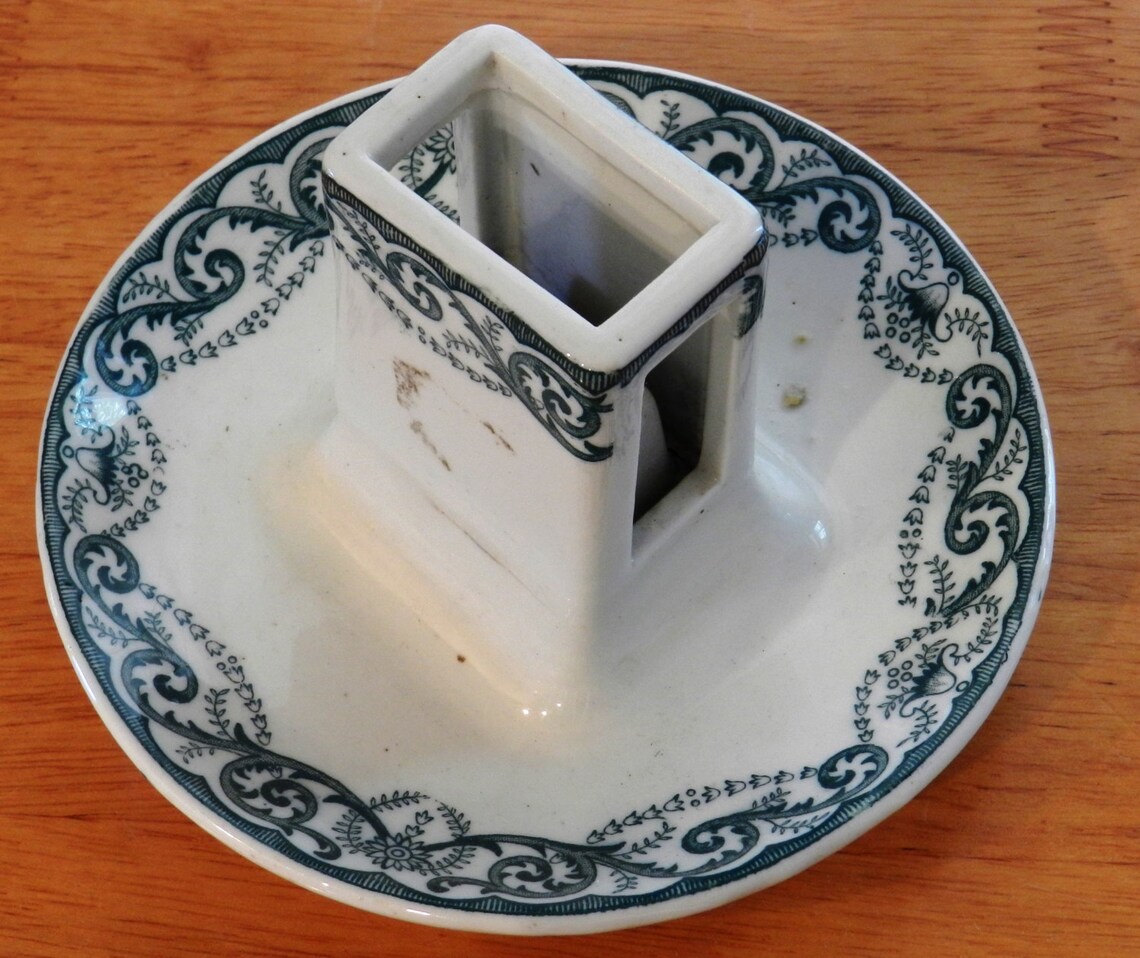 Vintage Ceramic Match Holder on Ashtray Maker Unknown Green Etsy