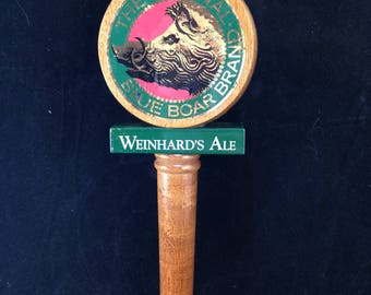 Tap Handle for Weinhard's 'The Original Blue Boar Brand' Ale Wood and Plastic 9 1/4 Inch    04095
