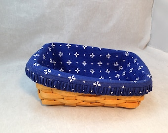 RARE and ONE of a Kind Longaberger Basket 8 by 6 Angled Basket Used at Company Picnic of 1997 with 9 Employee Signatures     04174