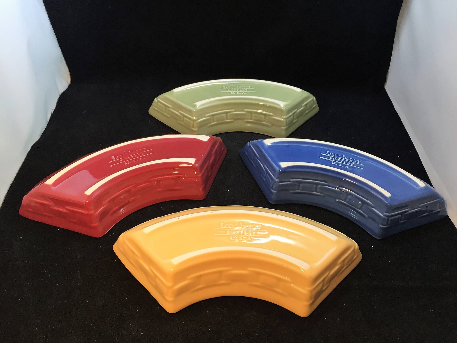 Longaberger Pottery Woven Traditions Crescent Dishes 4 Colors Etsy